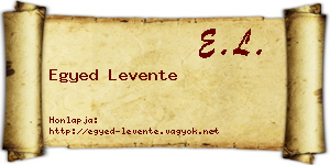 Egyed Levente névjegykártya